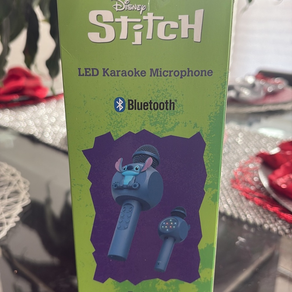 NIB Disney Stitch LED Karaoke Microphone